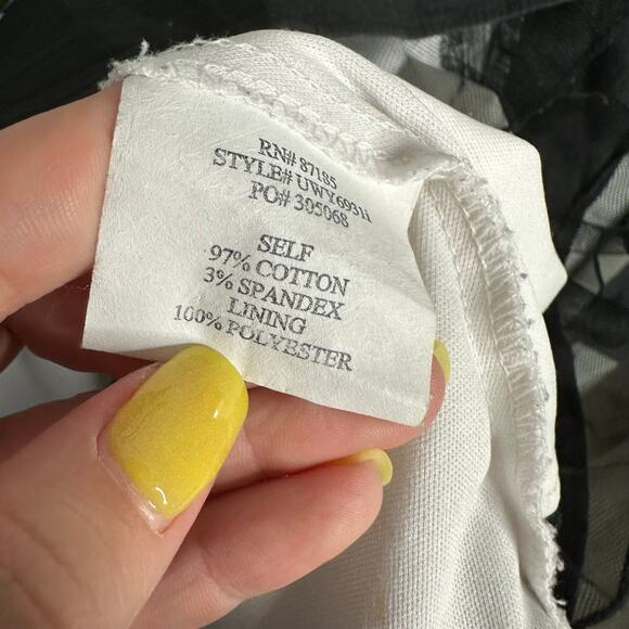 Ruby Rox Women's Y2K Black, White + Green Floral Print Tie Back‎ Flare Dress 3 - Picture 8 of 9